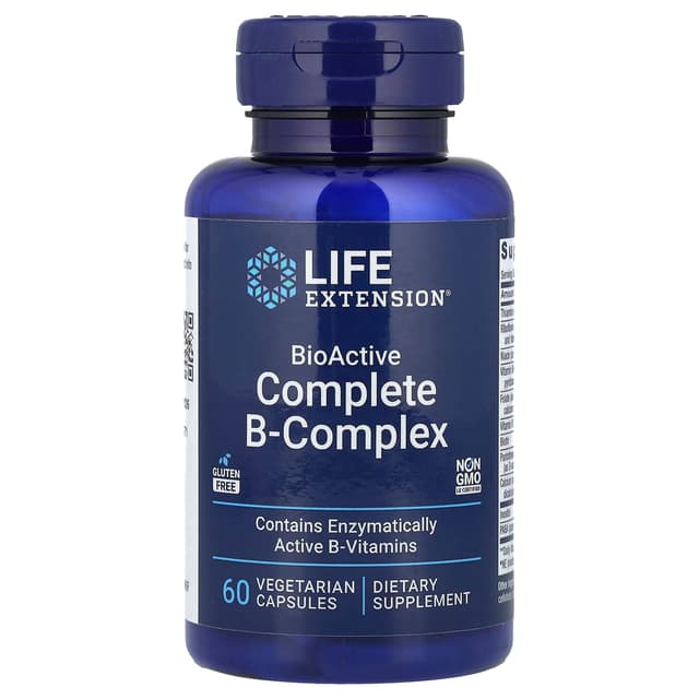 Life Extension, 生物活性全複合維他命 B,60 粒素食膠囊