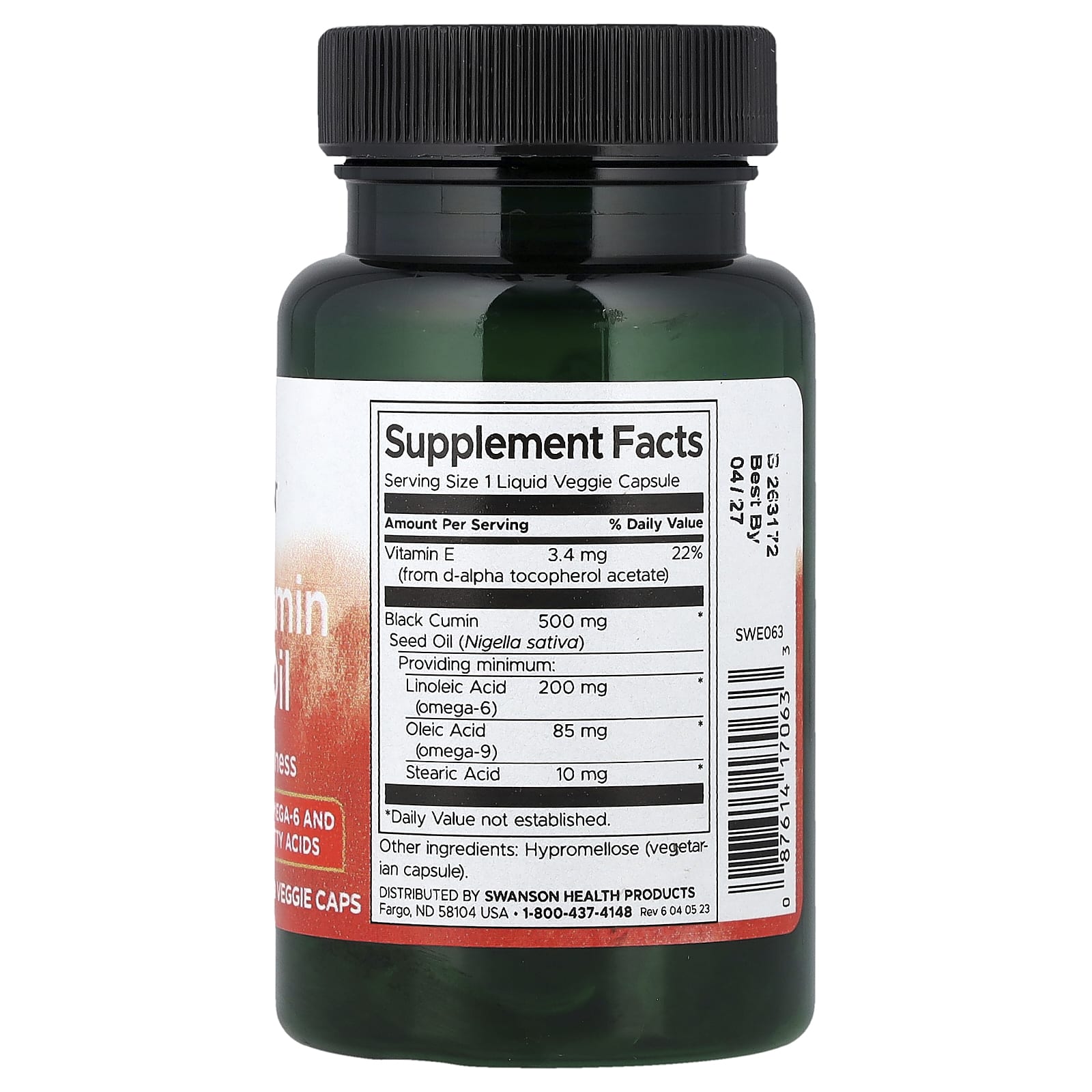 Swanson Vitamins, 黑種草籽油,60 粒液體素食膠囊