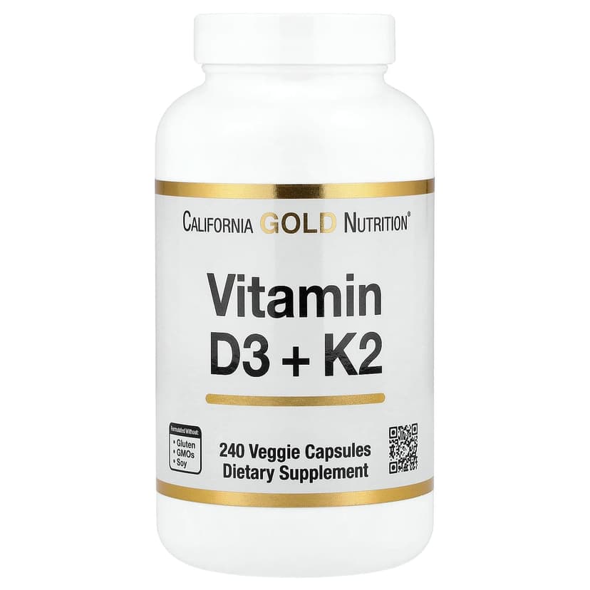 California Gold Nutrition, 維他命 D3 + K2,240 粒素食膠囊
