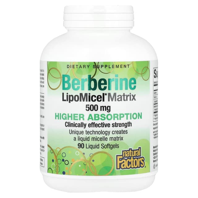 Natural Factors, Berberine LipoMicel Matrix,90 粒液體軟膠囊