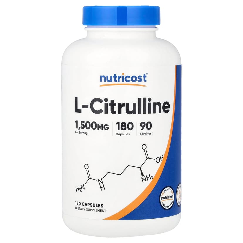 Nutricost, L-瓜氨酸,1500 毫克,180 粒膠囊(每粒膠囊 750 毫克)