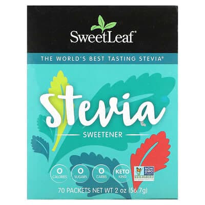 SweetLeaf Stevia, 甜葉菊甜味劑,70 包,每包 0.028 盎司(0.8 克)