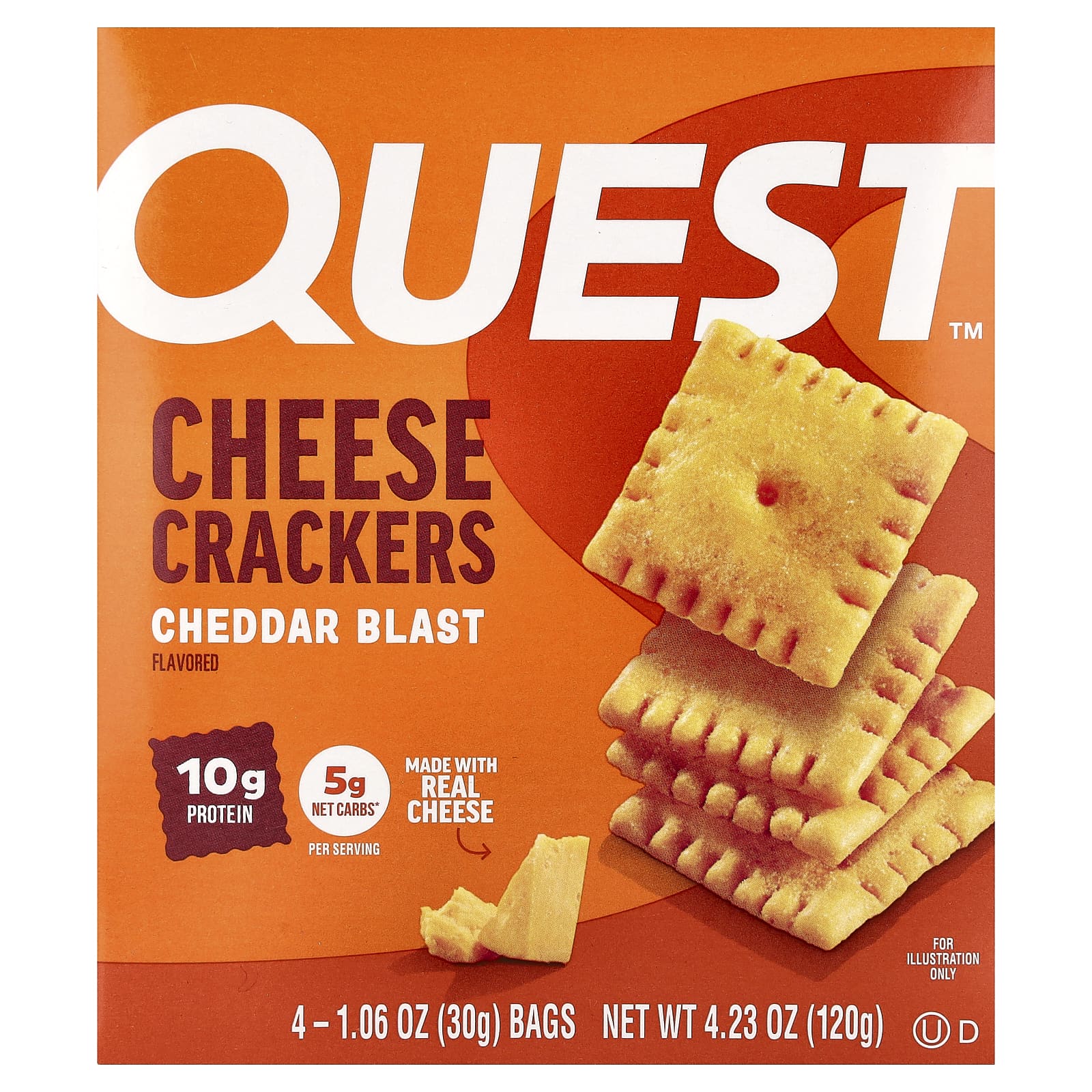 Quest Nutrition, 乳酪餅乾,勁爆切達乳酪,4 袋,每袋 1.06 盎司(30 克)