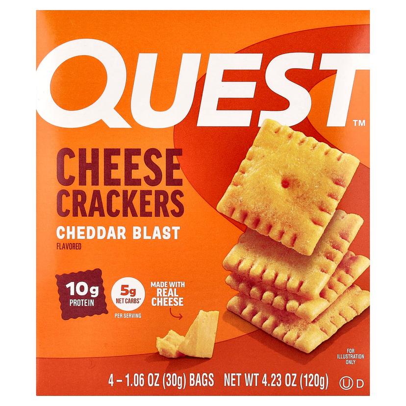 Quest Nutrition, 乳酪餅乾,勁爆切達乳酪,4 袋,每袋 1.06 盎司(30 克)
