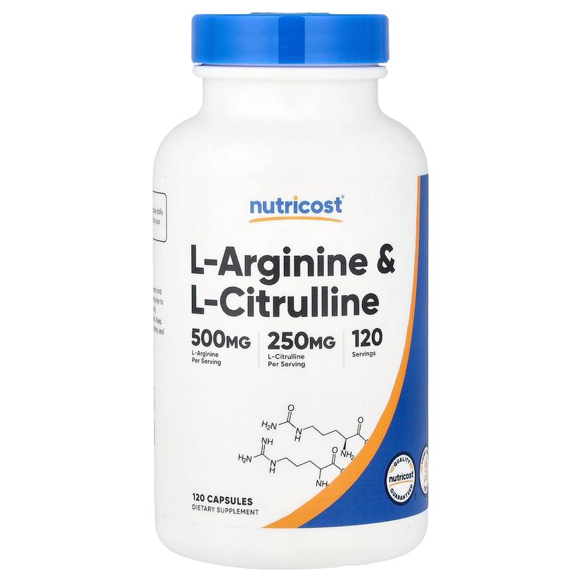 Nutricost, L-精氨酸和 L-瓜氨酸,120 粒膠囊