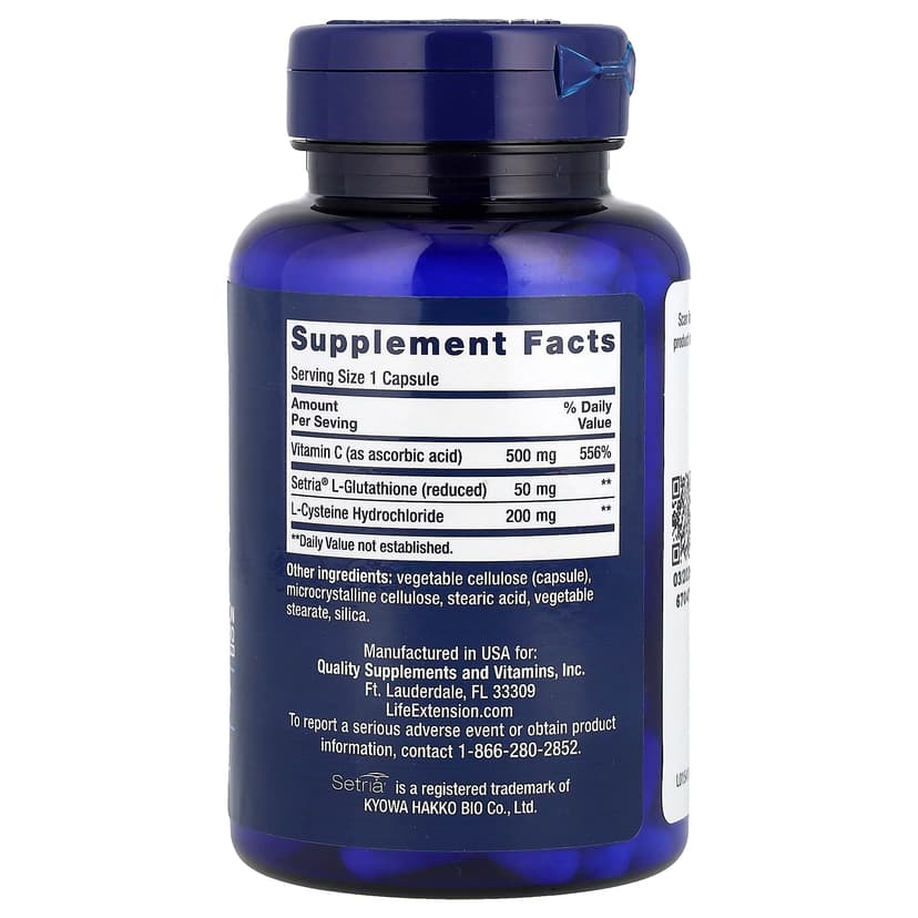 Life Extension, 谷胱甘肽,半胱氨酸和維他命 C,100 粒膠囊