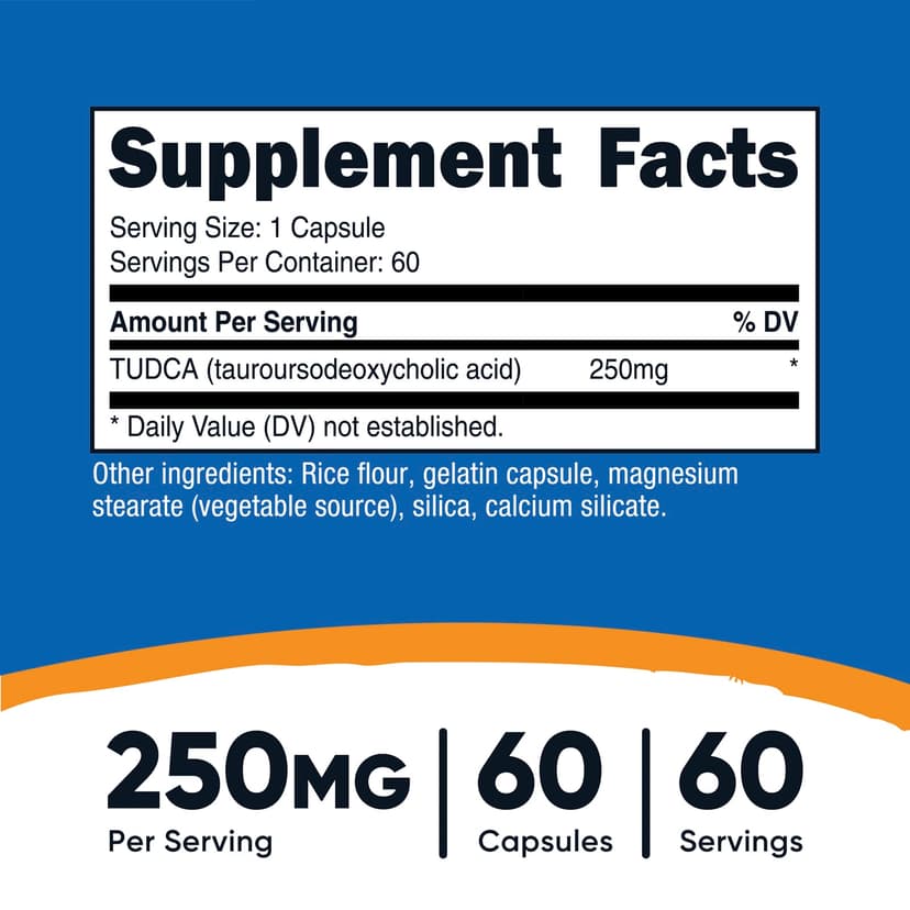 Nutricost, 牛磺熊去氧膽酸(TUDCA),250 毫克,60 粒膠囊