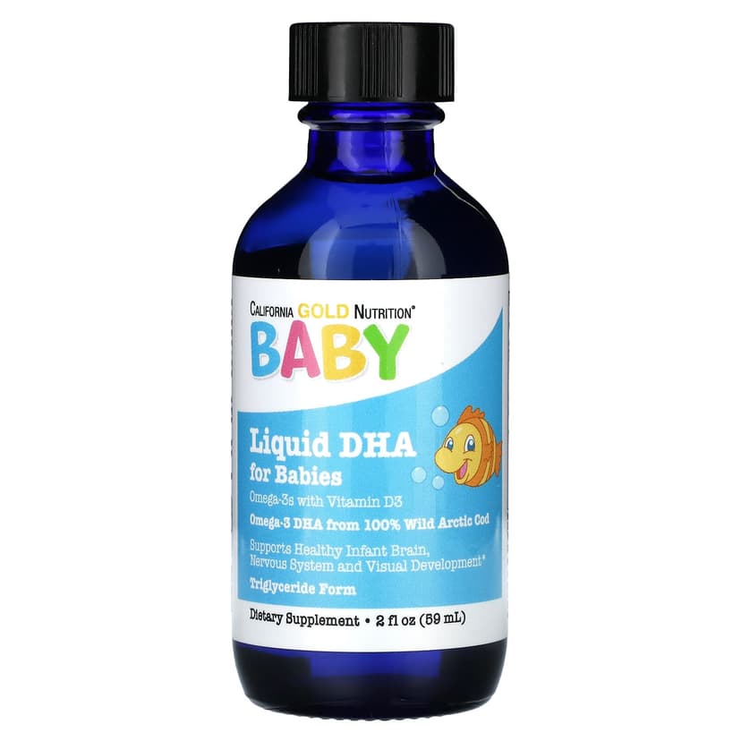 California Gold Nutrition, 嬰兒 DHA,含維他命 D3 和 EPA 的 Omega-3s,2 液量盎司(59 毫升)