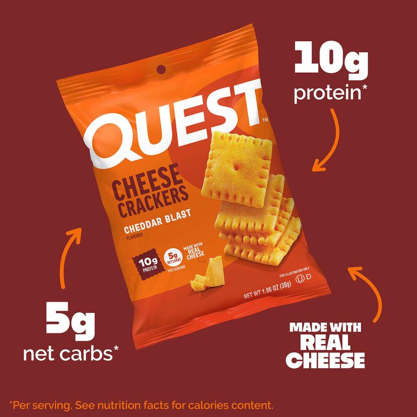 Quest Nutrition, 乳酪餅乾,勁爆切達乳酪,4 袋,每袋 1.06 盎司(30 克)