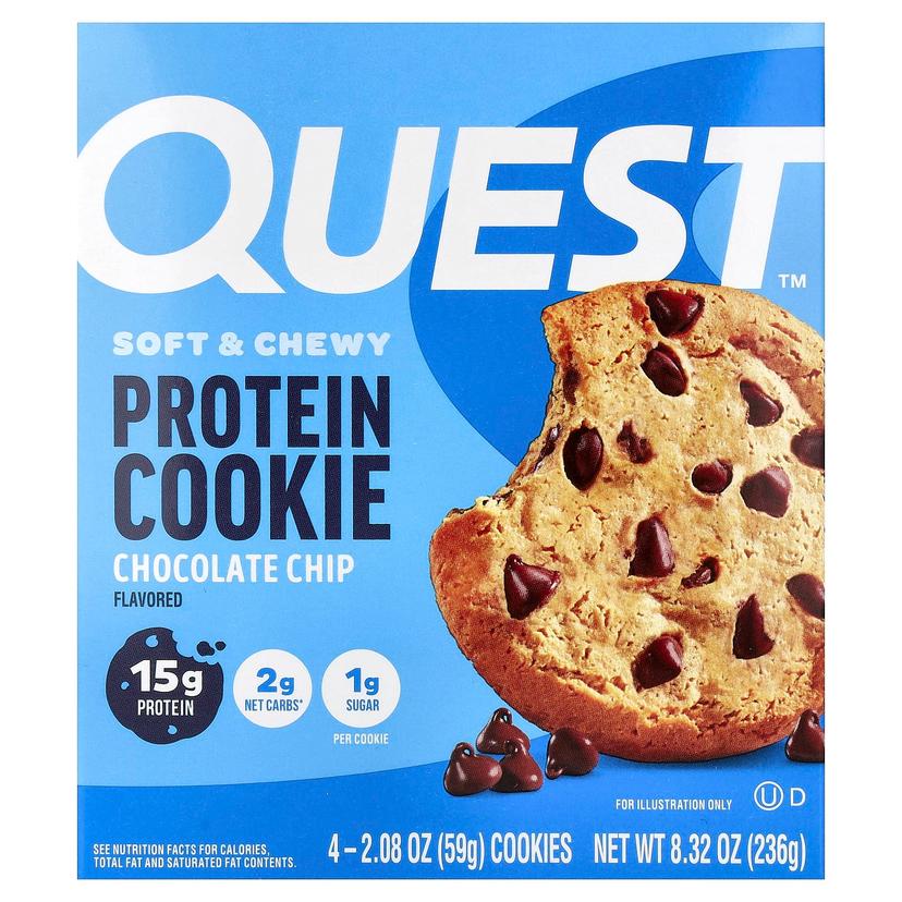 Quest Nutrition, 蛋白餅乾,巧克力碎,4 包,每包 2.08 盎司(59 克)