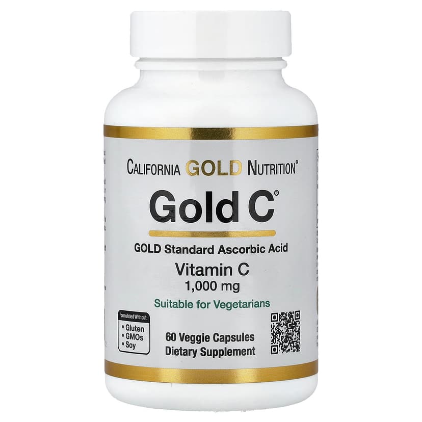 California Gold Nutrition, Gold C®,USP 級維他命 C,1,000 毫克,60 粒素食膠囊