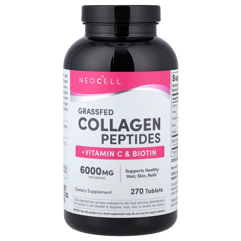 NeoCell, 草飼膠原蛋白肽 + 維他命 C 和生物維他命,270 片