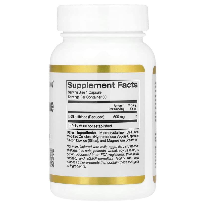 California Gold Nutrition, L-谷胱甘肽(還原型),500 毫克,30 粒素食膠囊