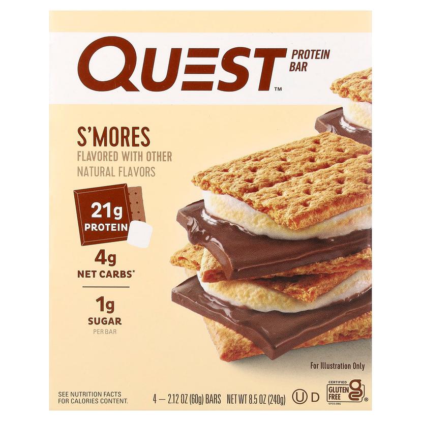 Quest Nutrition, 蛋白棒,S'Mores,4 根,每根 2.12 盎司(60 克)