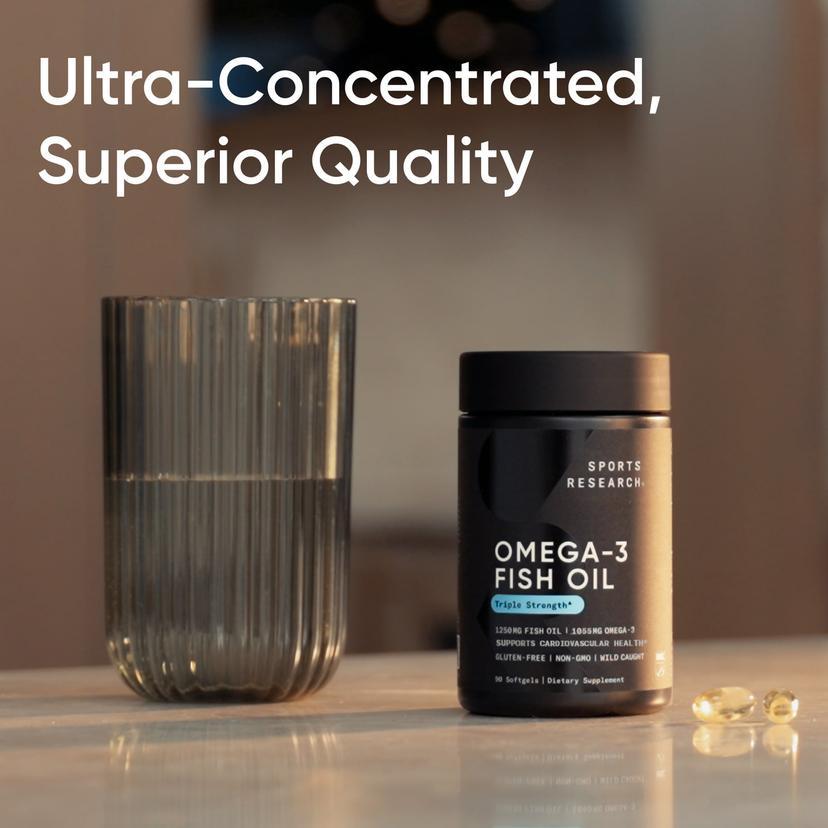 Sports Research, Omega-3 魚油,三倍功效,30 粒軟凝膠