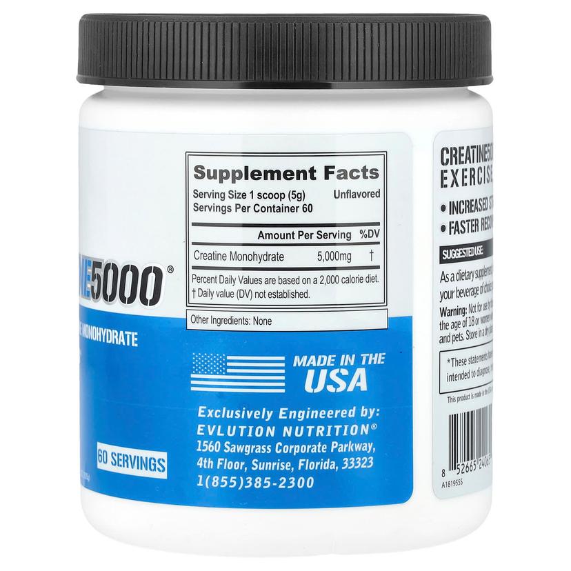 EVLution Nutrition, CREATINE5000,原味,10.58 盎司(300 克)
