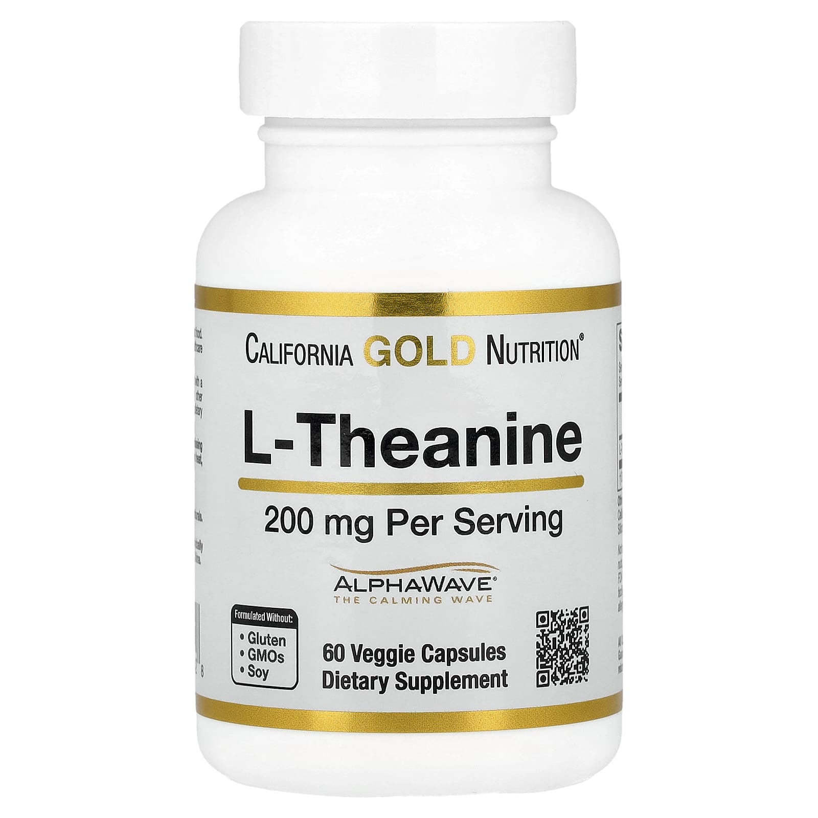 California Gold Nutrition, L-茶氨酸,含 AlphaWave®,200 毫克,60 粒素食膠囊