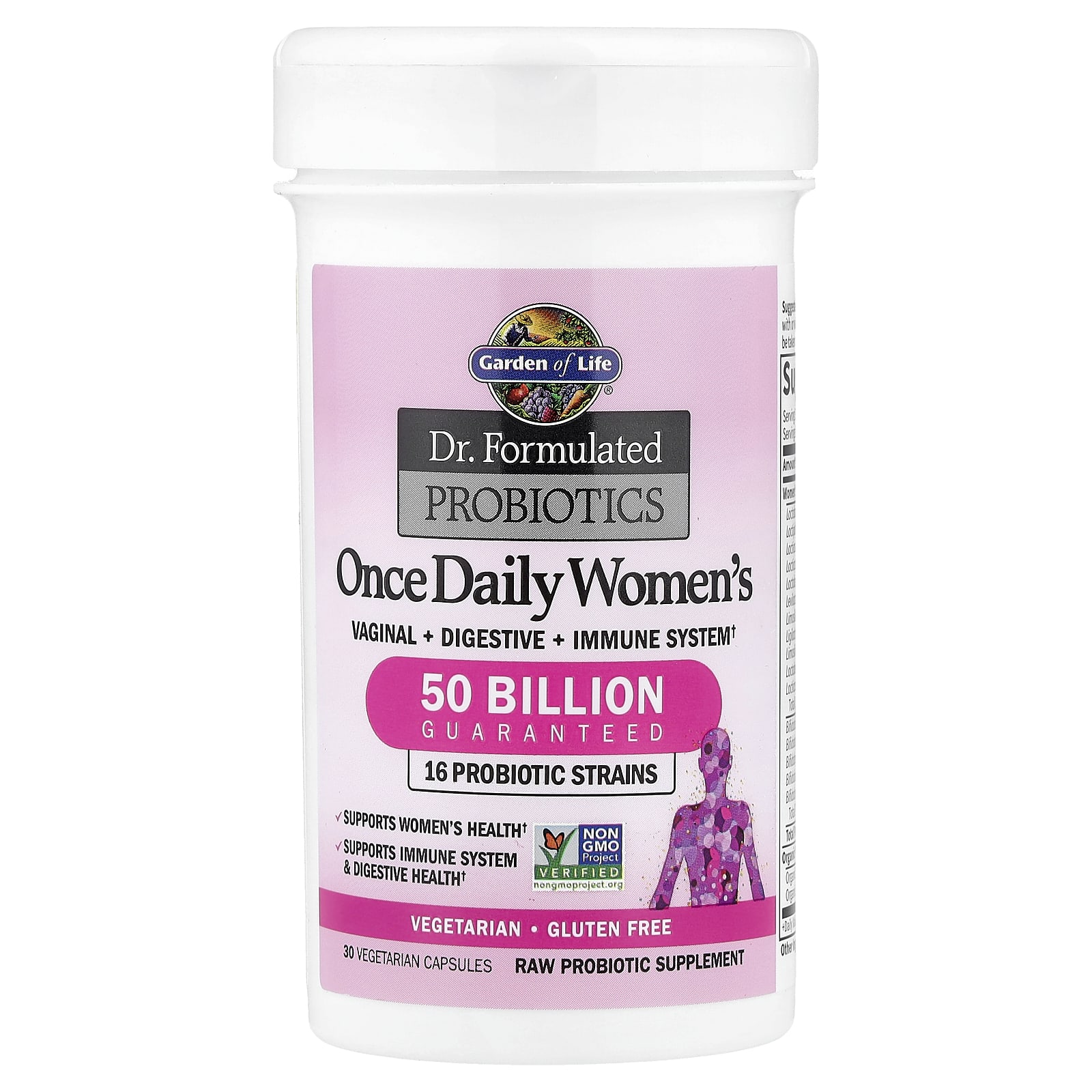 Garden of Life, Dr. Formulated 益生菌,女性每日一次,500 億,30 粒素食膠囊