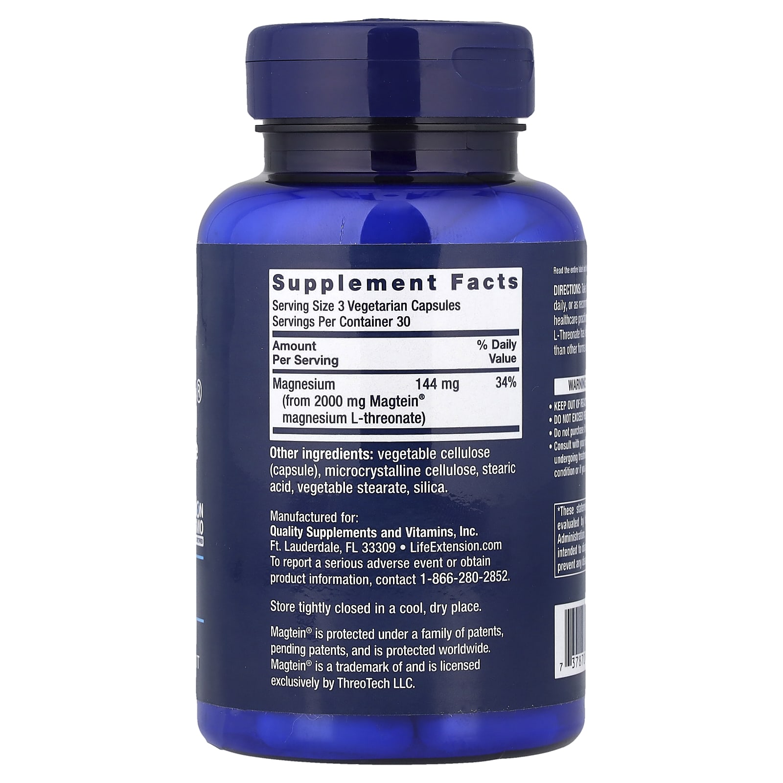Life Extension, Neuro-Mag®,L-蘇糖酸鎂,90 粒素食膠囊(每粒膠囊 48 毫克)