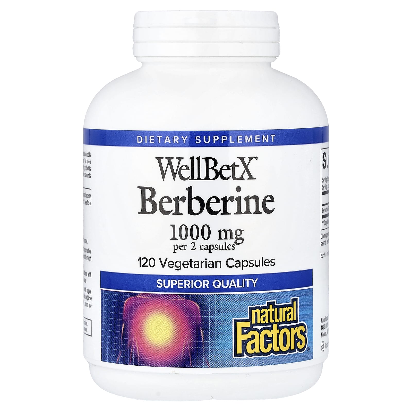 Natural Factors, WellBetX®,小檗鹼,120 粒素食膠囊(每粒膠囊 500 毫克)