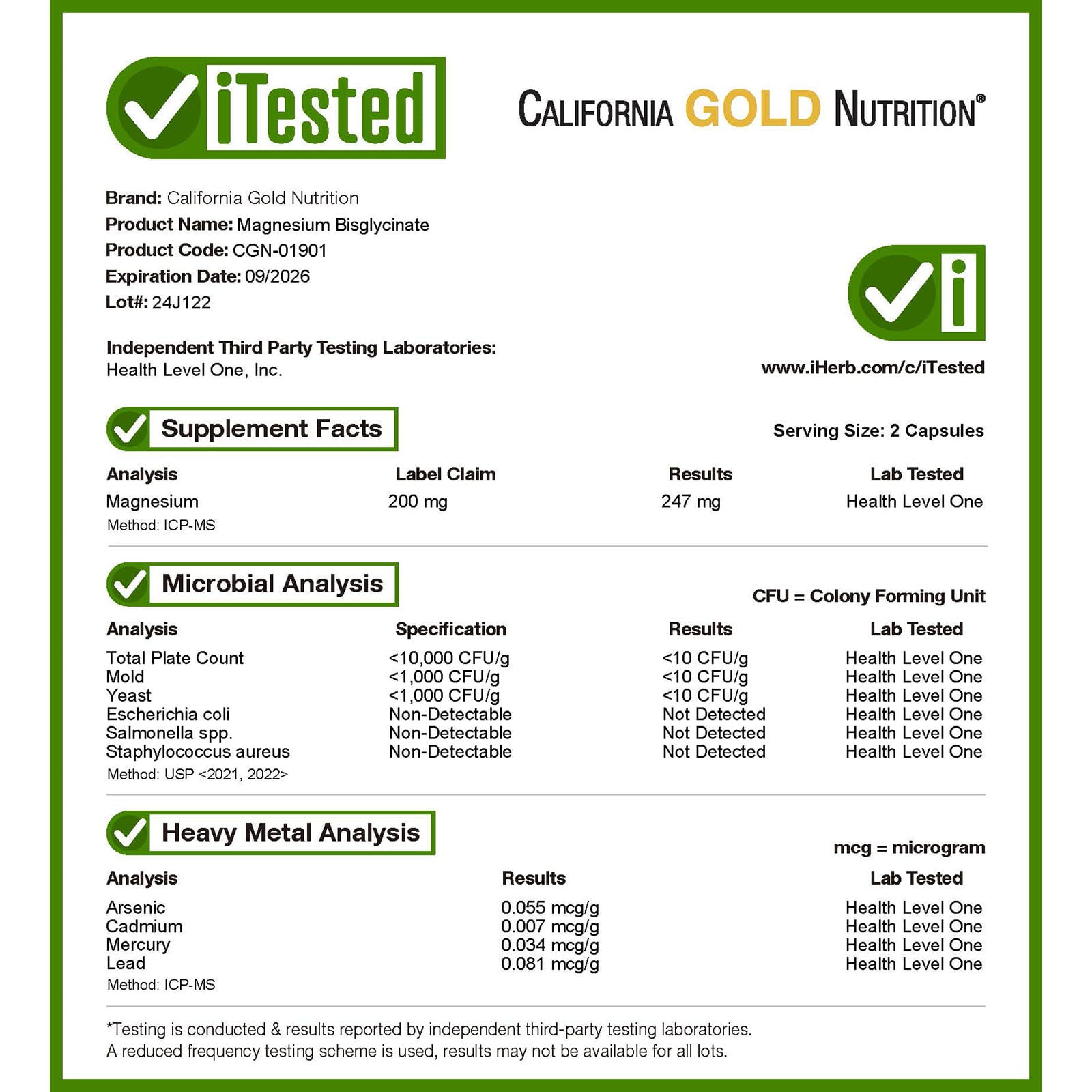 California Gold Nutrition, 雙甘氨酸鎂螯合物,Albion TRAACS®,60 粒素食膠囊(每粒 100 毫克)