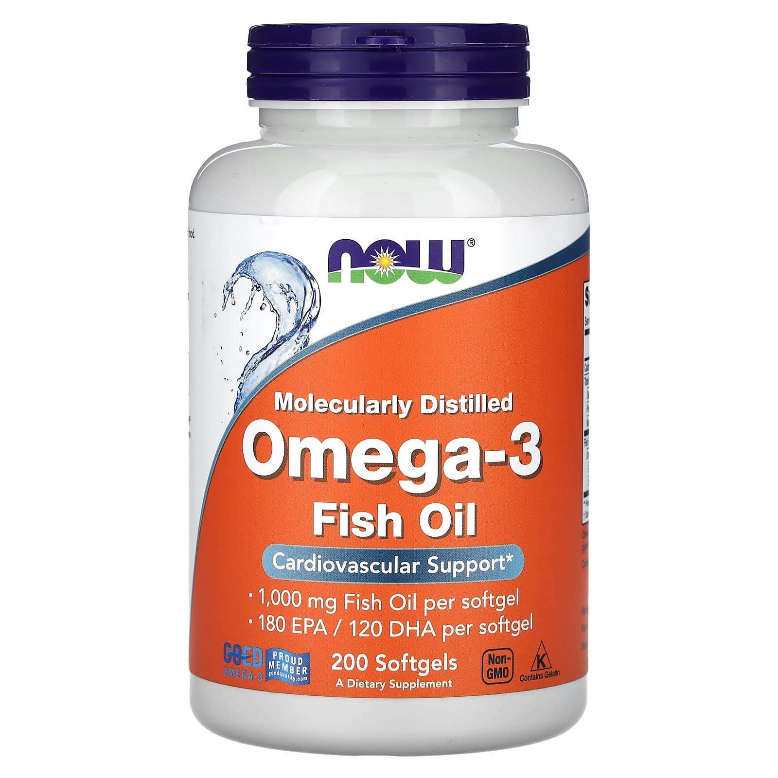 NOW Foods, omega-3 魚油,200 粒軟凝膠