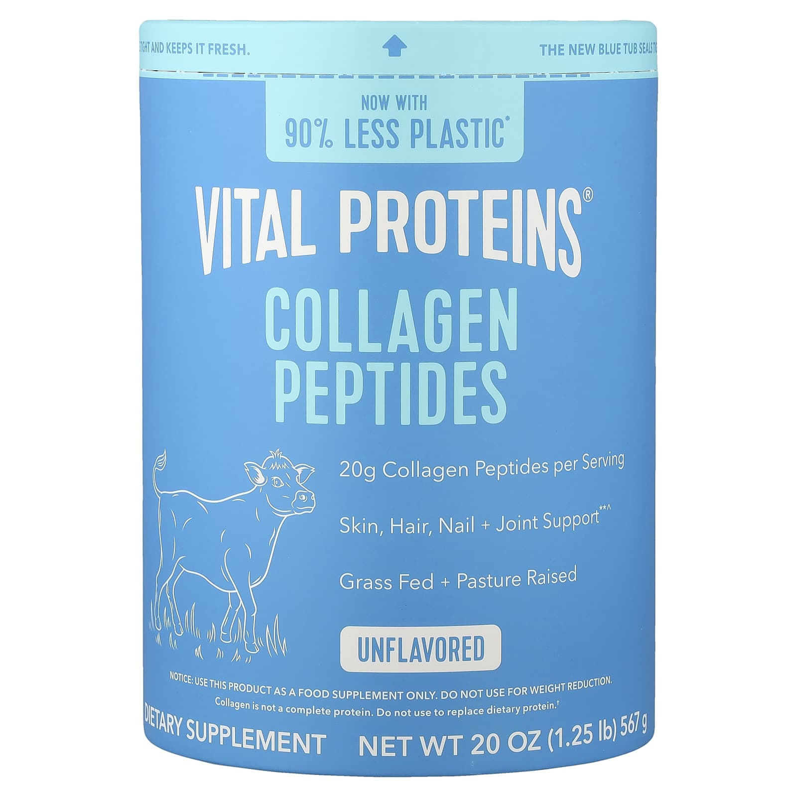 Vital Proteins, 膠原蛋白肽,原味,20 盎司(567 克)