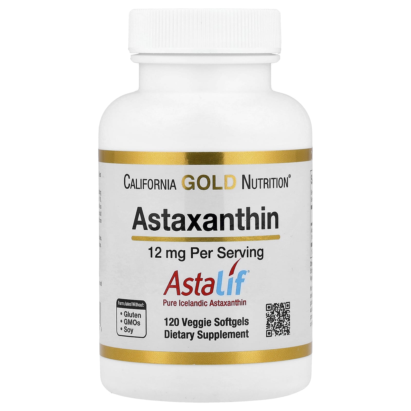 California Gold Nutrition, 蝦青素,Astalif® 全冰島,12 毫克,120 粒素食軟膠囊